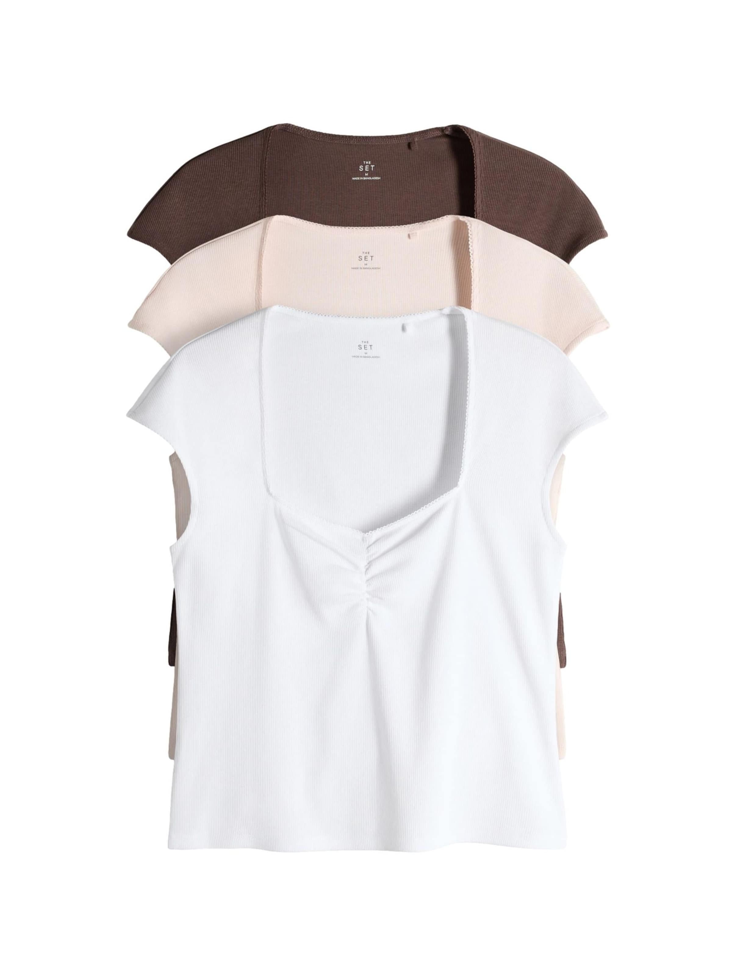 The Set T-shirt i brun: framsida