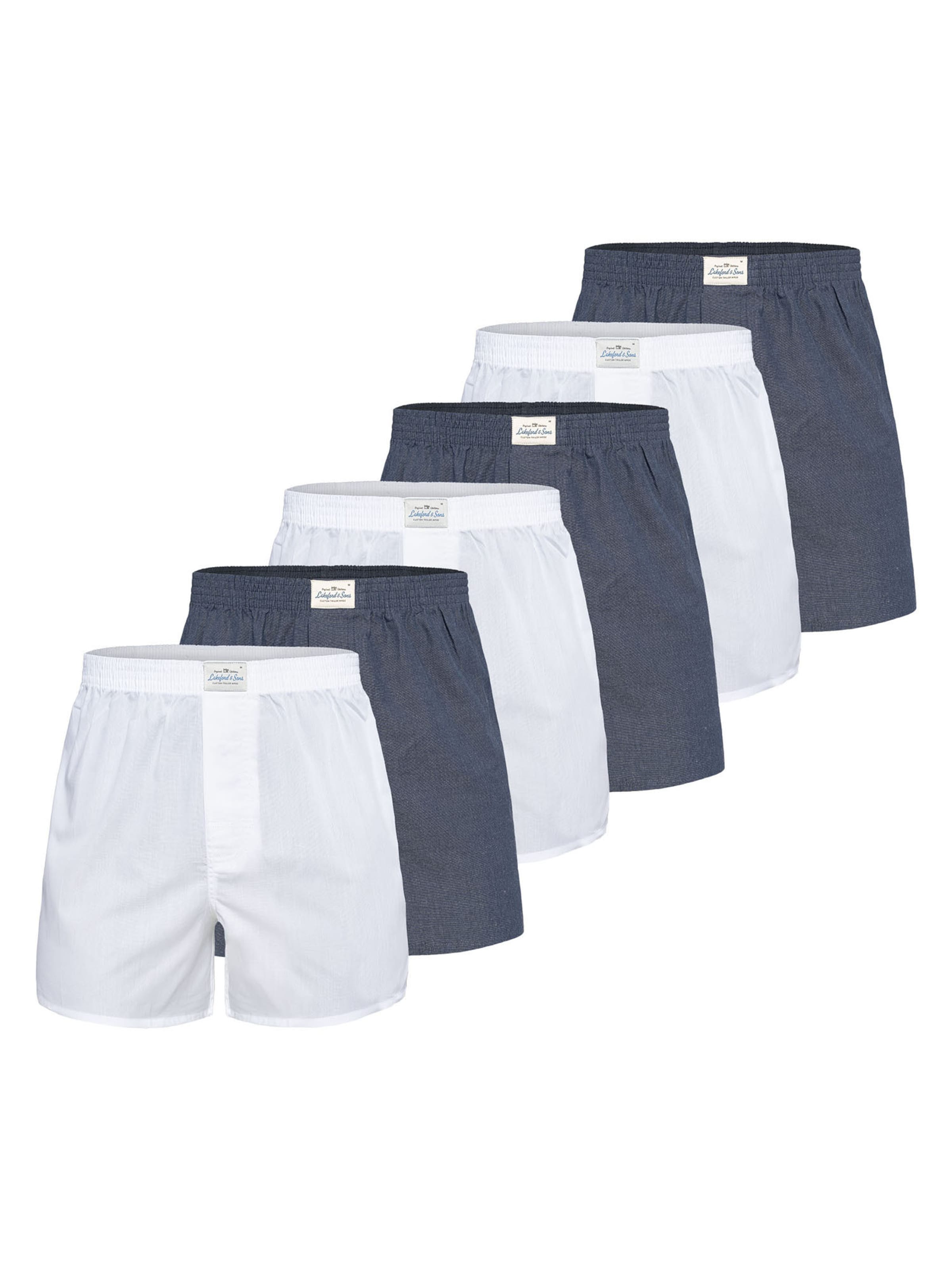 Lakeford & Sons Boxer ' American Boxershorts Herren 6-Pack in klassischen Designs ' in Blau: Vorderseite
