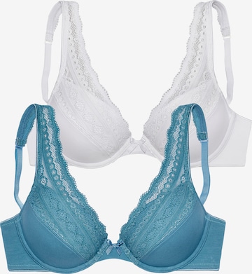 PETITE FLEUR Push-up Bra in Blue: front