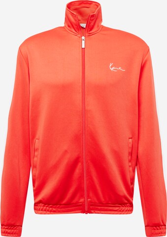 Karl Kani Zip-Up Hoodie in Red: front