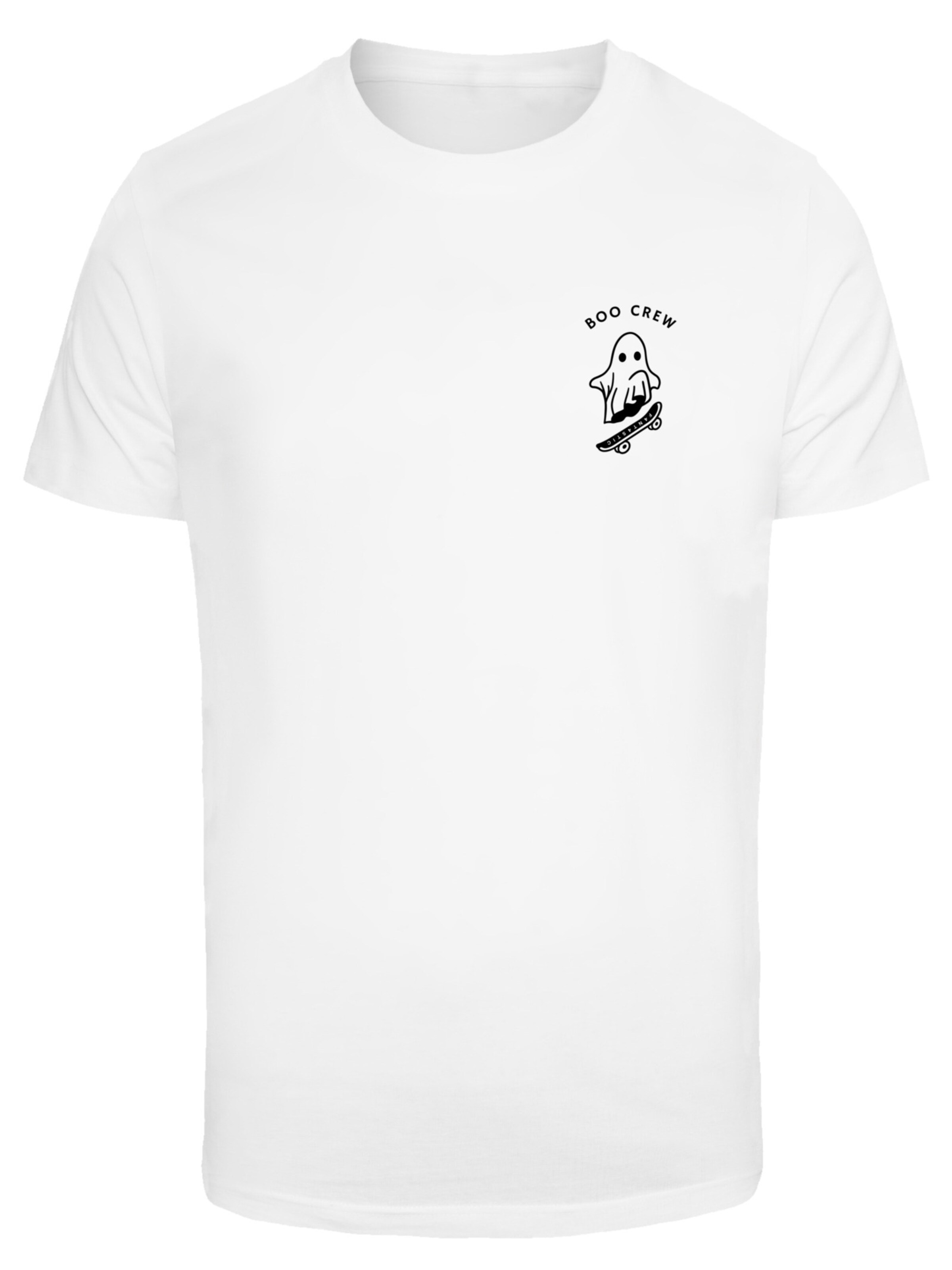 F4NT4STIC T-Shirt 'Boo Crew Halloween' en noir / blanc, Vue avec produit