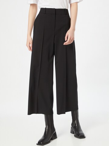 HUGO Wide leg Pantalon 'Hacarle' in Zwart: voorkant