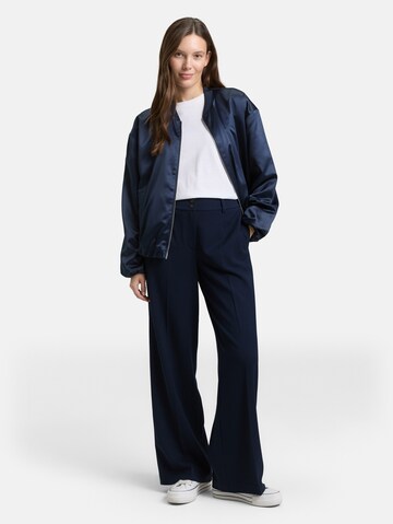 TOM TAILOR Wide leg Pleated Pants in Blue