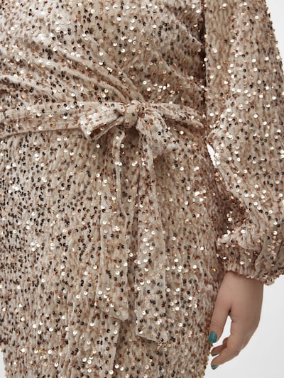 Vero Moda Curve Coctailkjole i beige / guld, Produktvisning