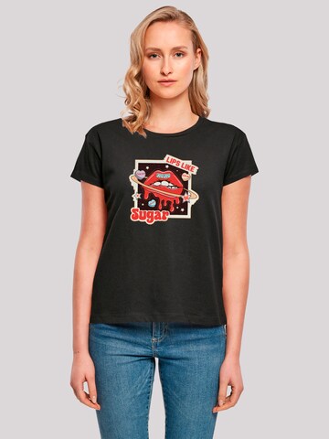 T-shirt 'Lips like sugar retro fashion  Valentinstag' F4NT4STIC en noir : devant