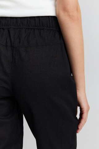 Fransa Tapered Pleat-Front Pants in Black