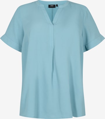 Zizzi Blouse 'Vanni' in Blauw: voorkant