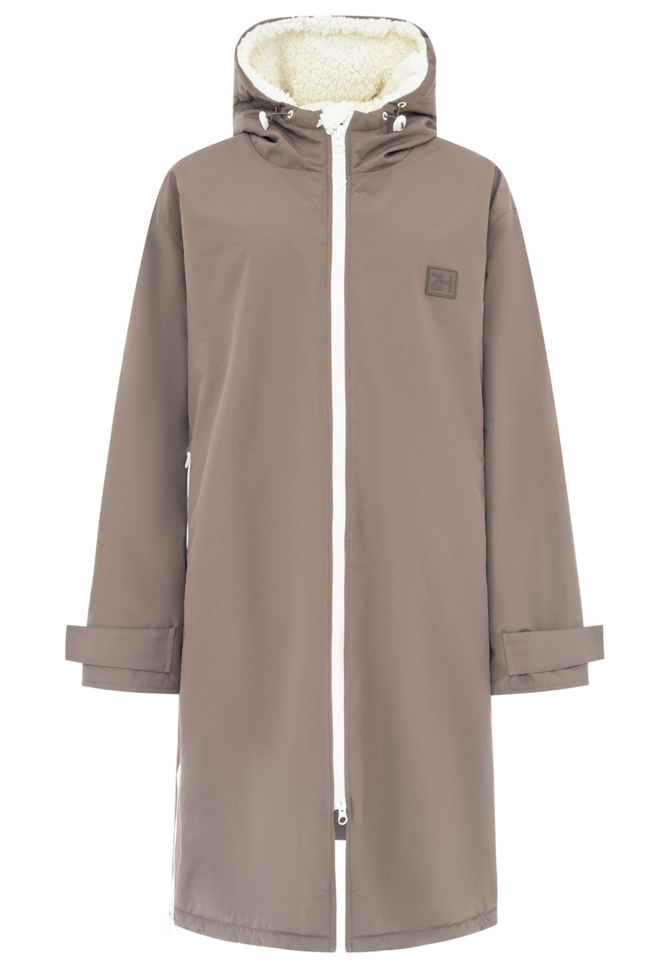 Zwillingsherz Tussenmantel in Beige: voorkant