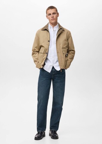 MANGO MAN Regular fit Button Up Shirt 'Oxford' in White