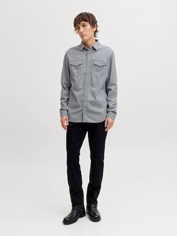 Jacks & Jones Regular Fit Hemd 'Herren Langarm Hemd'‌ in Grau