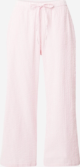 Lindex Pantalon de pyjama en rose pastel / blanc, Vue avec produit