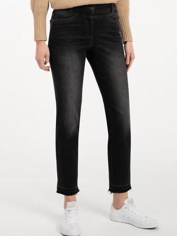 Coupe slim Jean 'ALBA' Recover Pants en noir : devant