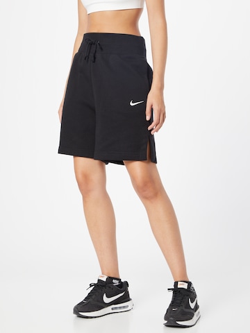 Nike Sportswear Loosefit Shorts 'Phoenix fleece' in Schwarz: predná strana