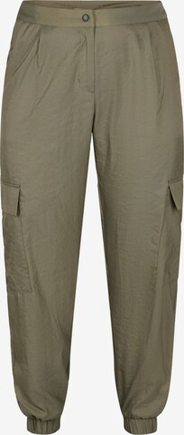 Zizzi Loose fit Cargo Pants 'XCARGO' in Green: front