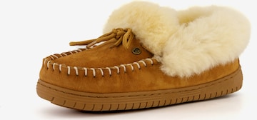 Warmbat Hausschuh 'Kampi' in Braun: Vorderseite