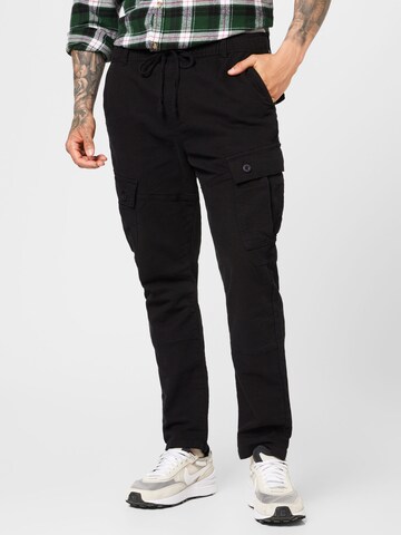 Coupe slim Pantalon cargo Cotton On en noir : devant