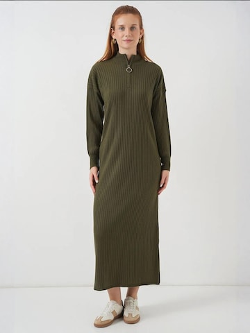 Bigdart Gebreide jurk in Groen: voorkant