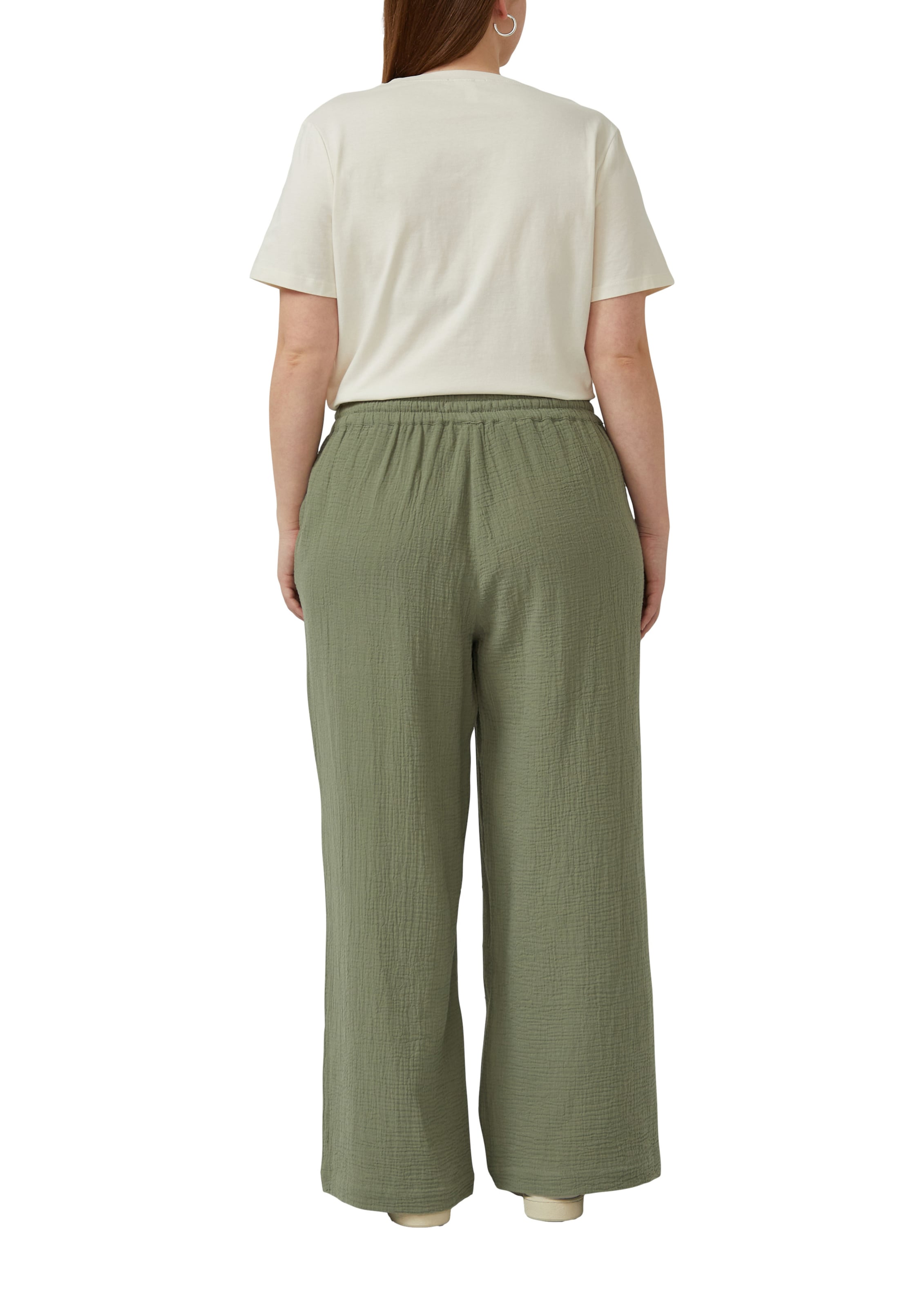 Wide Leg Pantalon QS en vert