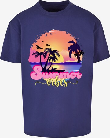 T-Shirt 'Summer Vibes Sunset' Merchcode en bleu : devant