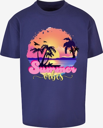 Merchcode Shirt 'Summer Vibes Sunset' in Blue: front