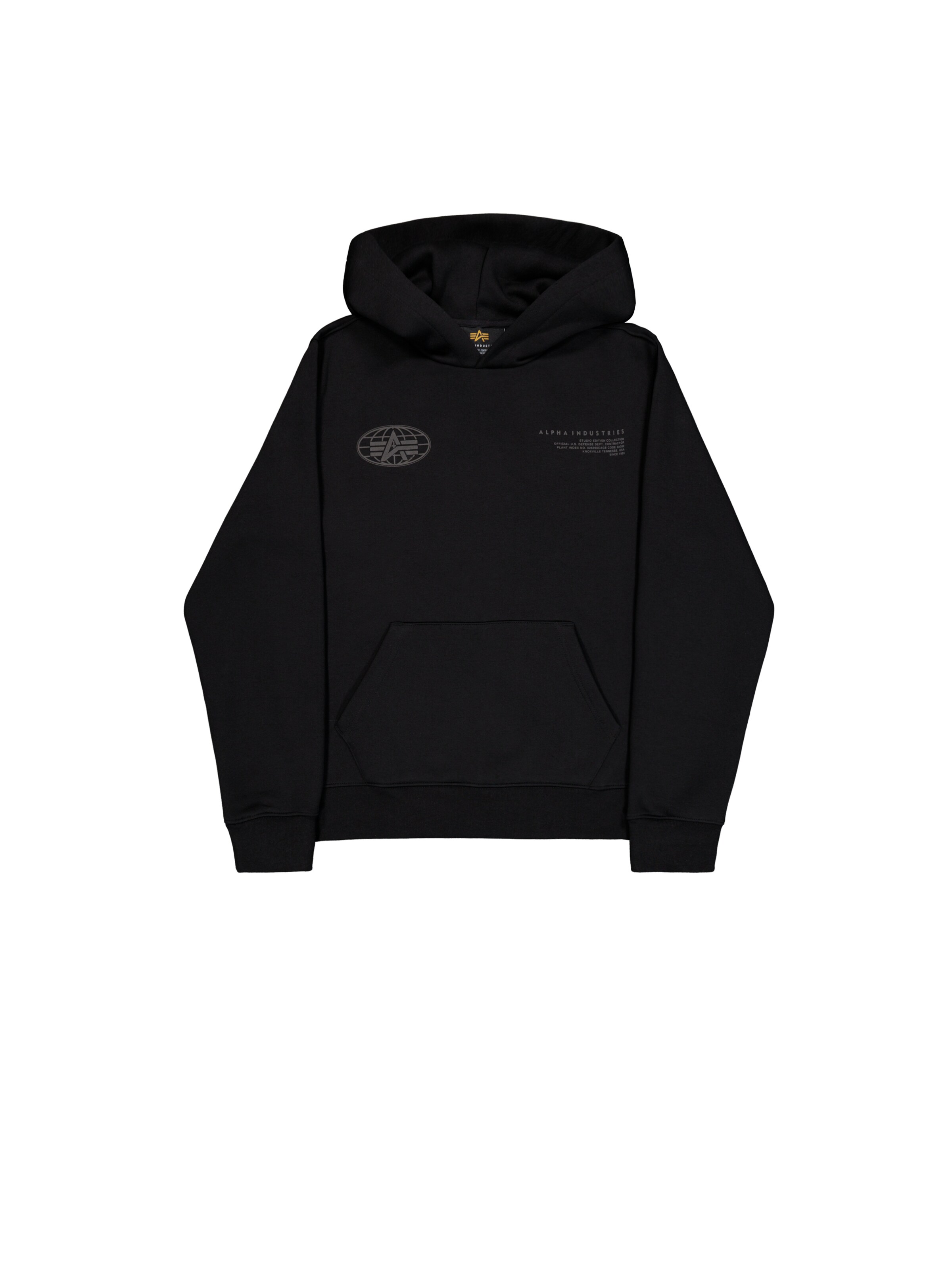 ALPHA INDUSTRIES Mikina – černá: přední strana