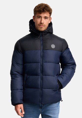INDICODE JEANS Winter Jacket 'Biviano' in Blue: front