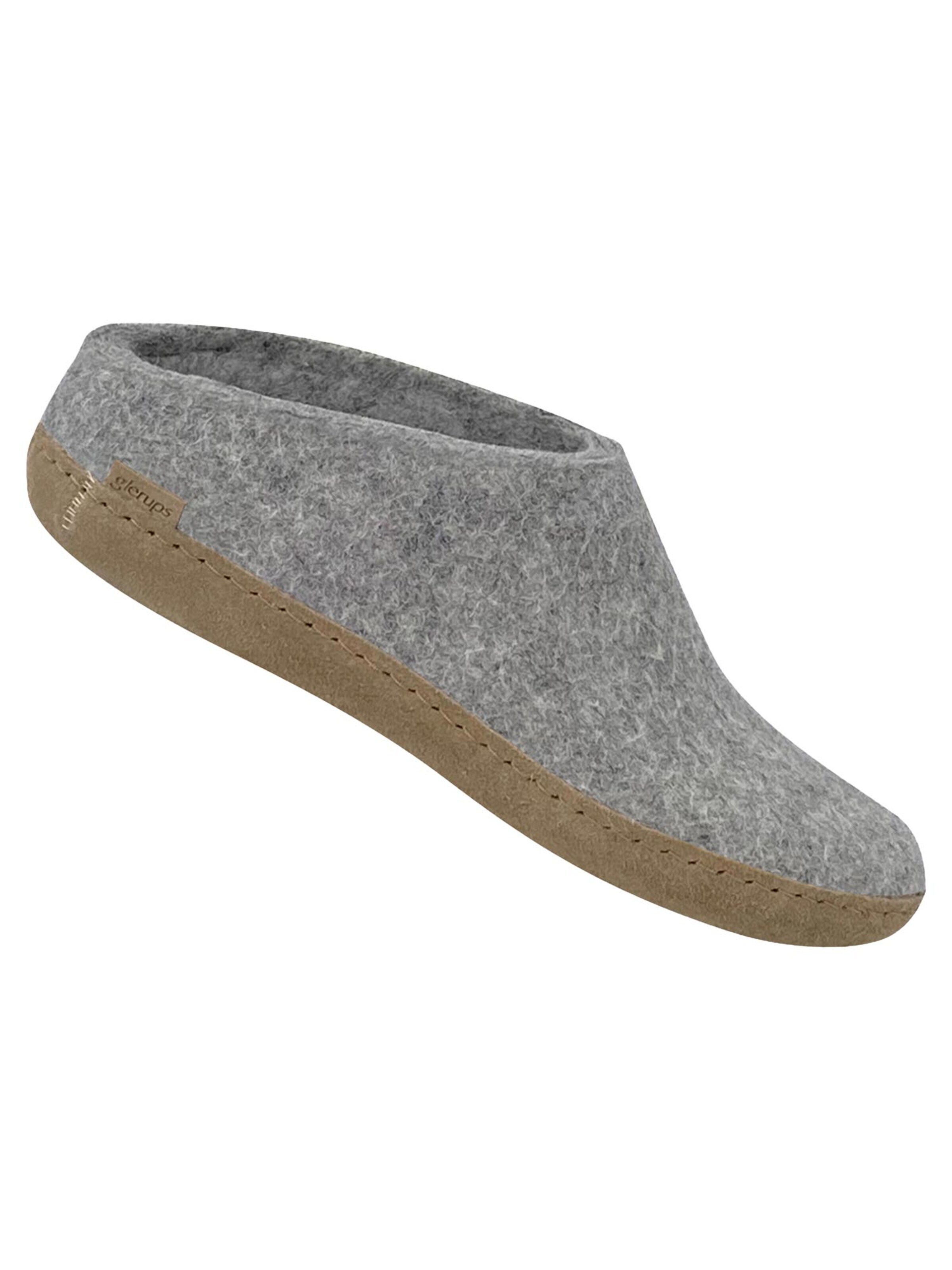 Glerups Slipper 'Ledersohle' in Grey