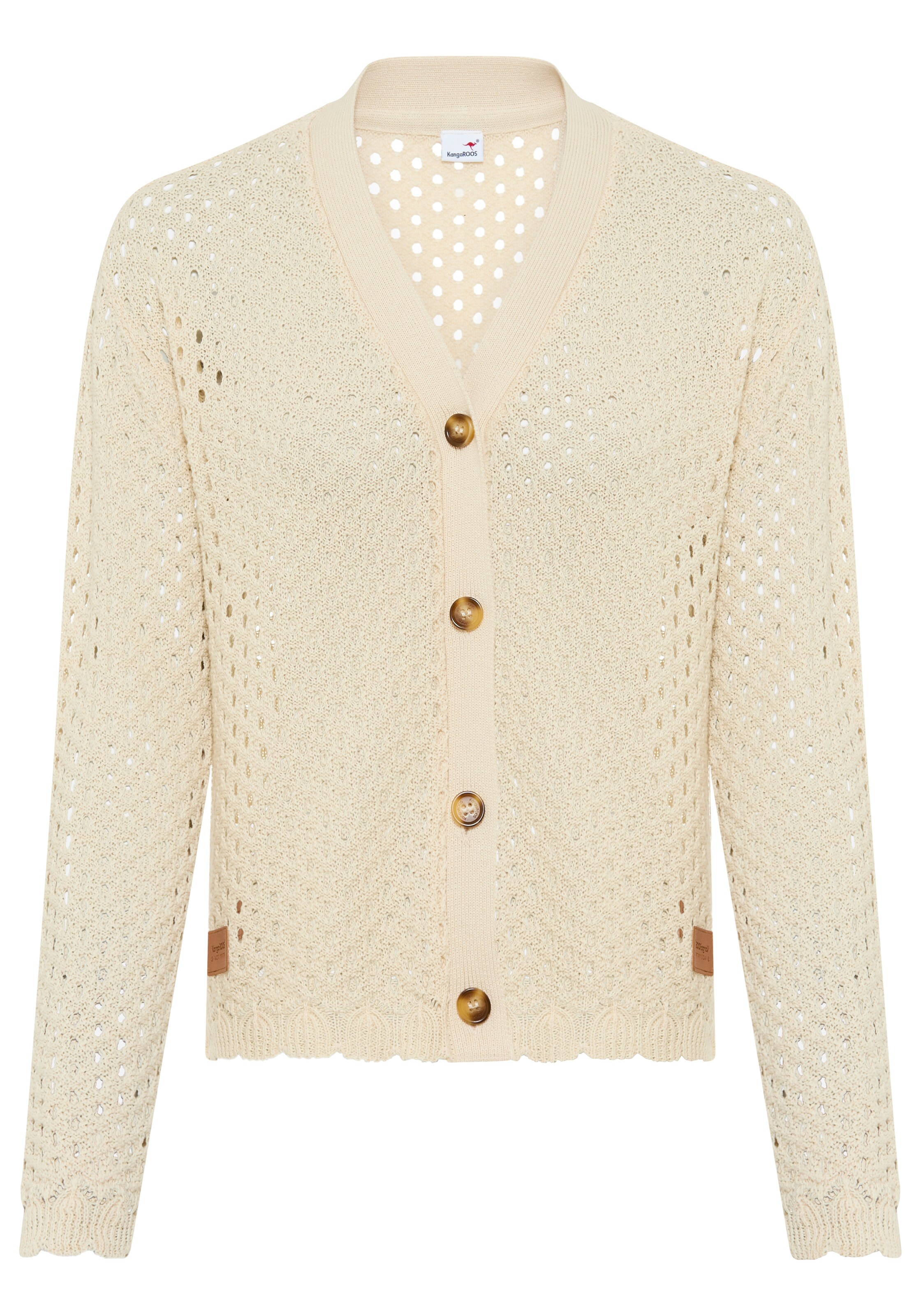 KangaROOS Knit Cardigan in Beige: front