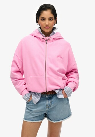Superdry Sweatjacke in Pink: Vorderseite
