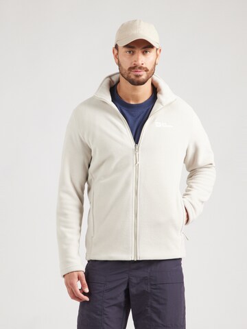 JACK WOLFSKIN Funkcionalna jopa iz flisa 'WINTERSTEIN' | siva barva: sprednja stran
