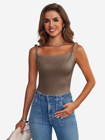 Imily Bela - Top en marrón: frente