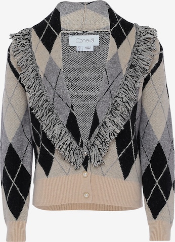 Cardigan caneva en beige : devant