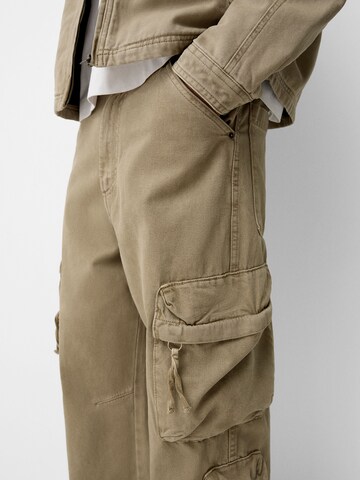 Bershka Loosefit Cargobukser i beige