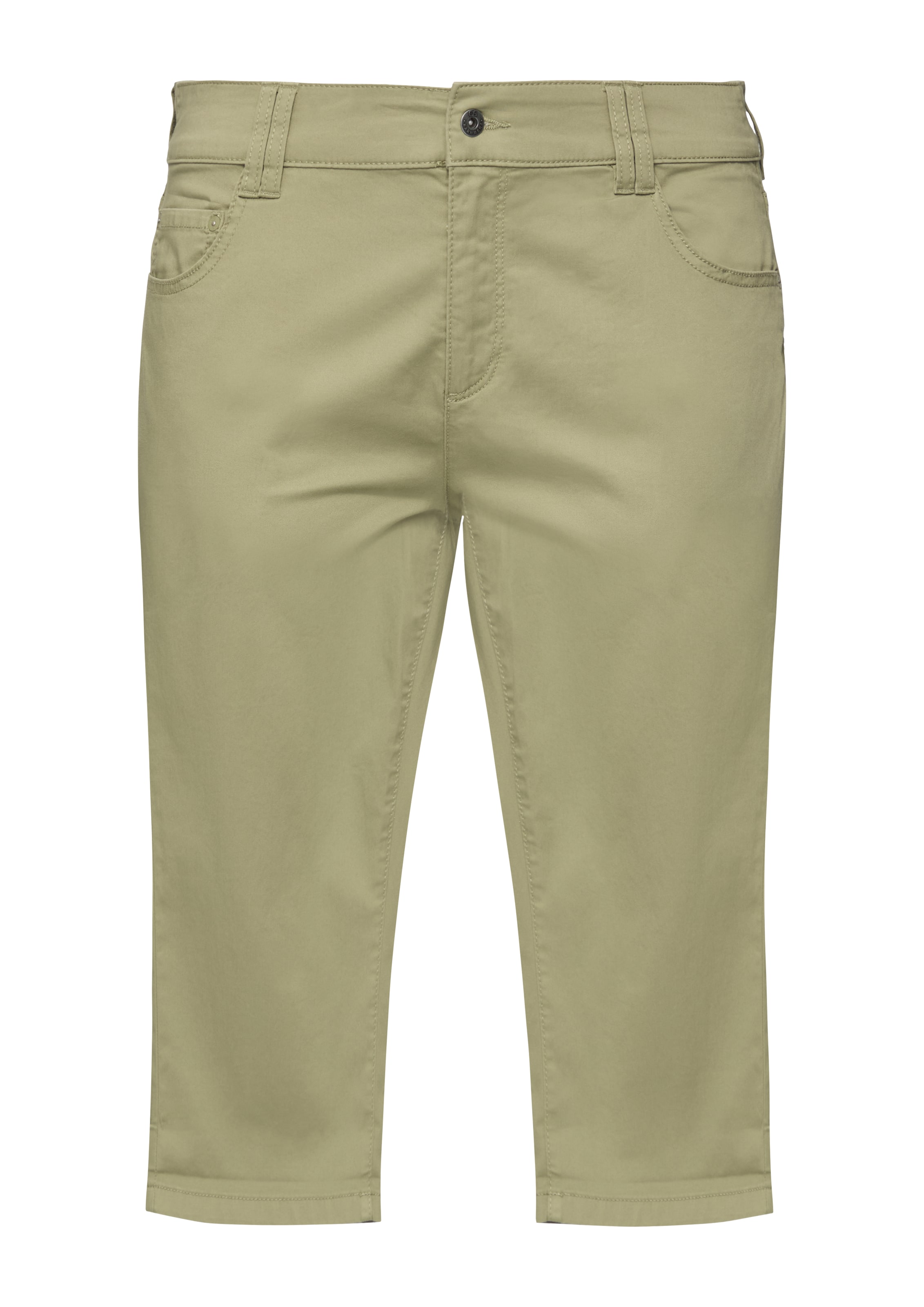 QS Slimfit Broek in Groen: voorkant