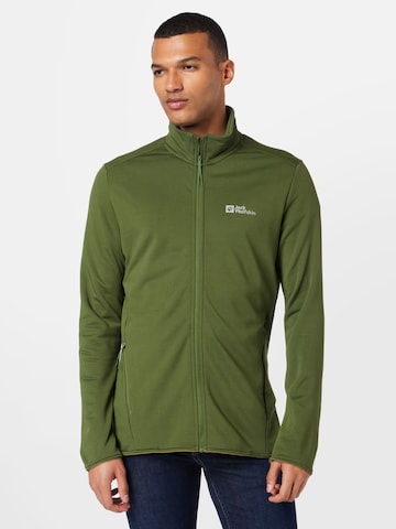 JACK WOLFSKIN Athletic fleece jacket in Green: front