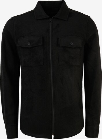 Buratti Slim fit Button Up Shirt in Black: front