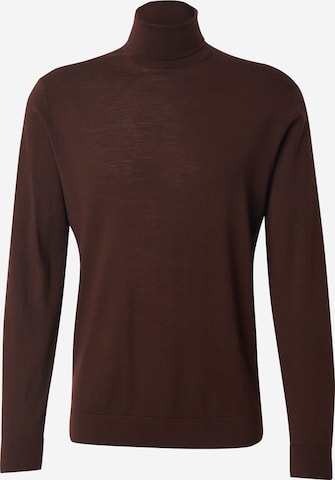 Pull-over 'SLHTRAY' SELECTED en marron : devant