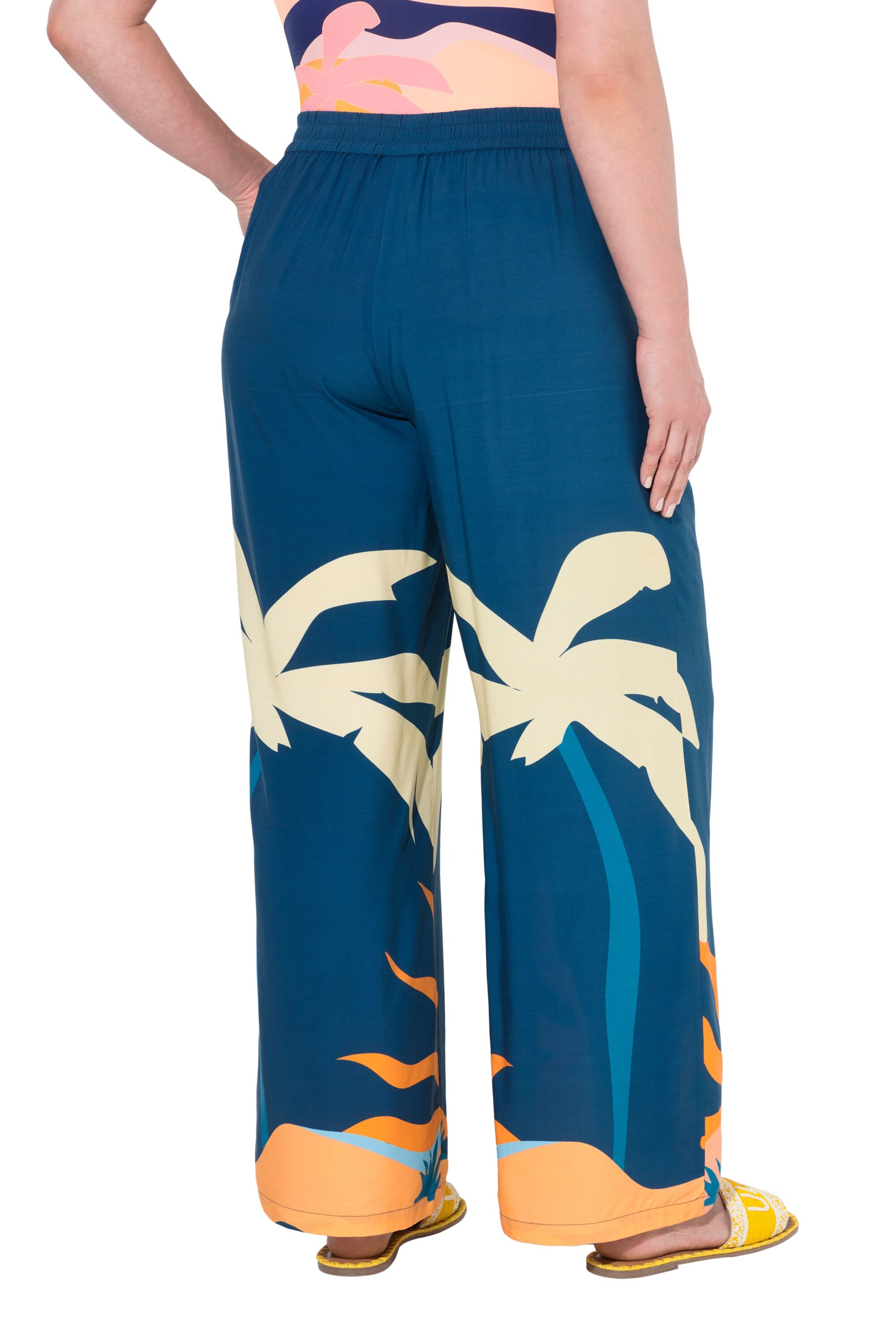 Ulla Popken Wide Leg Hose in Blau