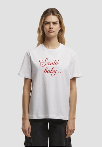 Miss Tee - Camiseta 'Santa Baby' en blanco: frente