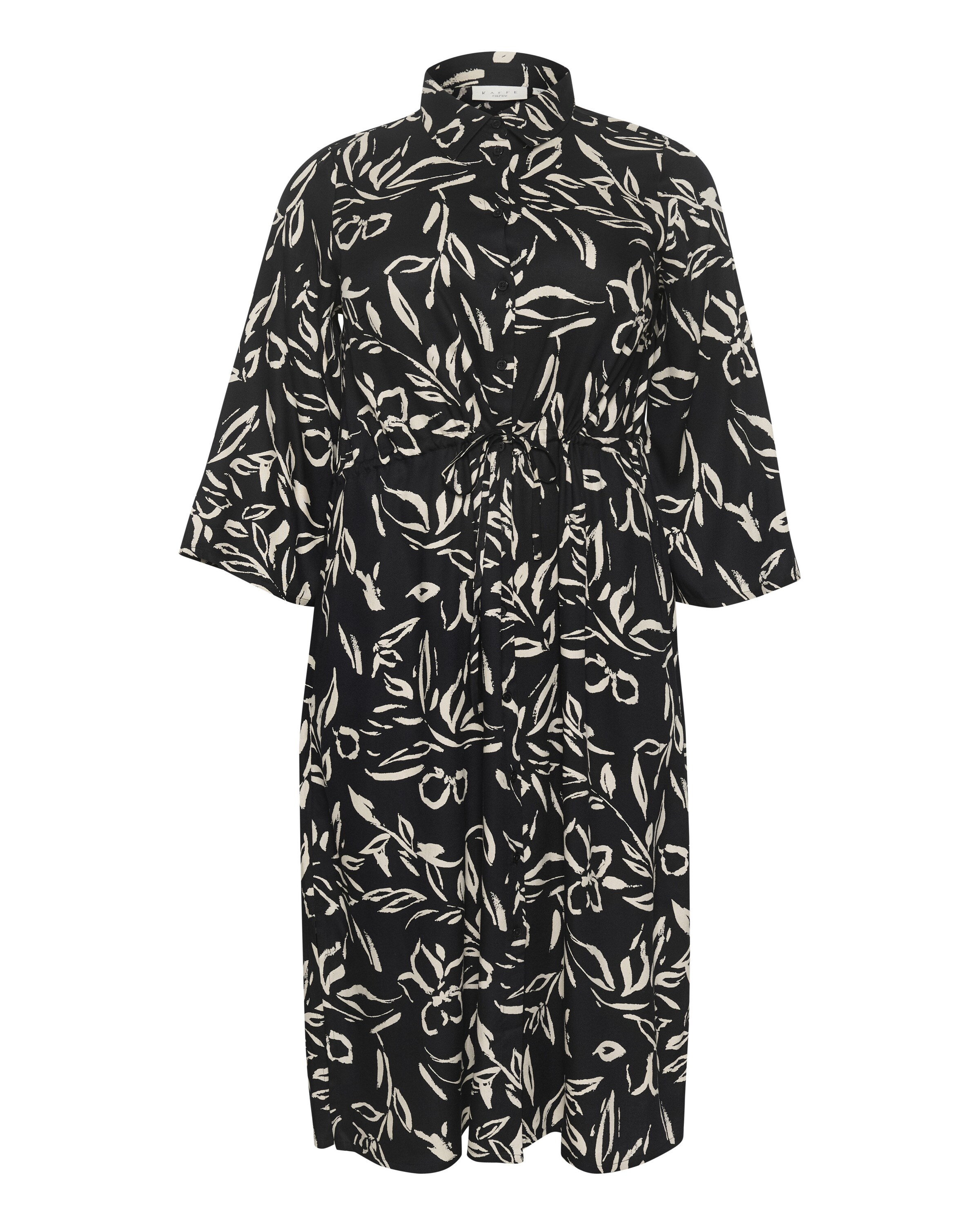 KAFFE CURVE Blusenkleid in Schwarz: Vorderseite