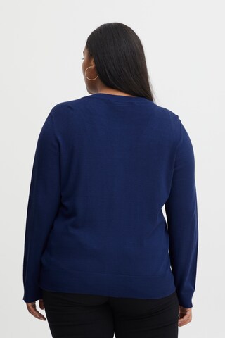 Fransa Curve Strickjacke 'BLUME' in Blau