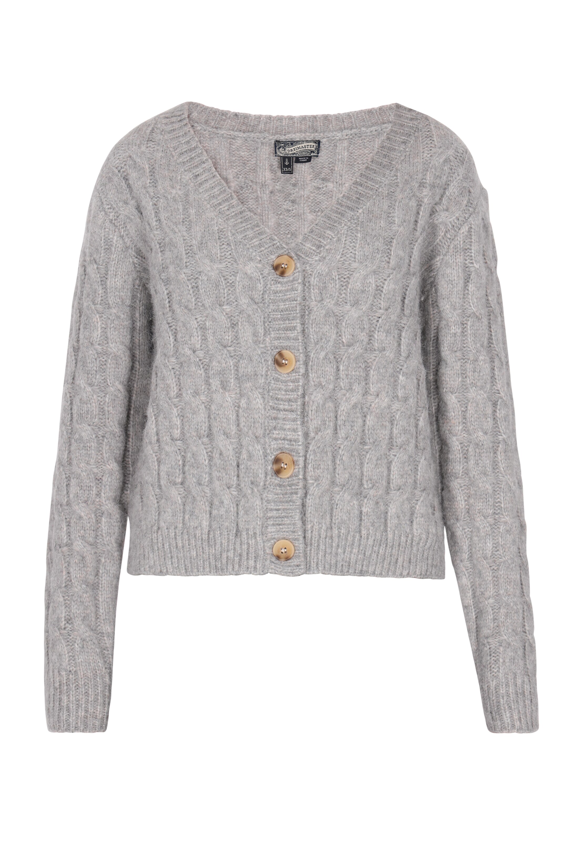 DreiMaster Vintage Knit cardigan in Grey: front