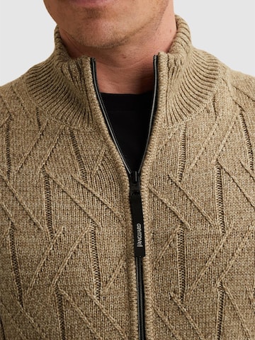 VANGUARD Cardigan 'Cardigan with zipper closure and allover pattern' i beige