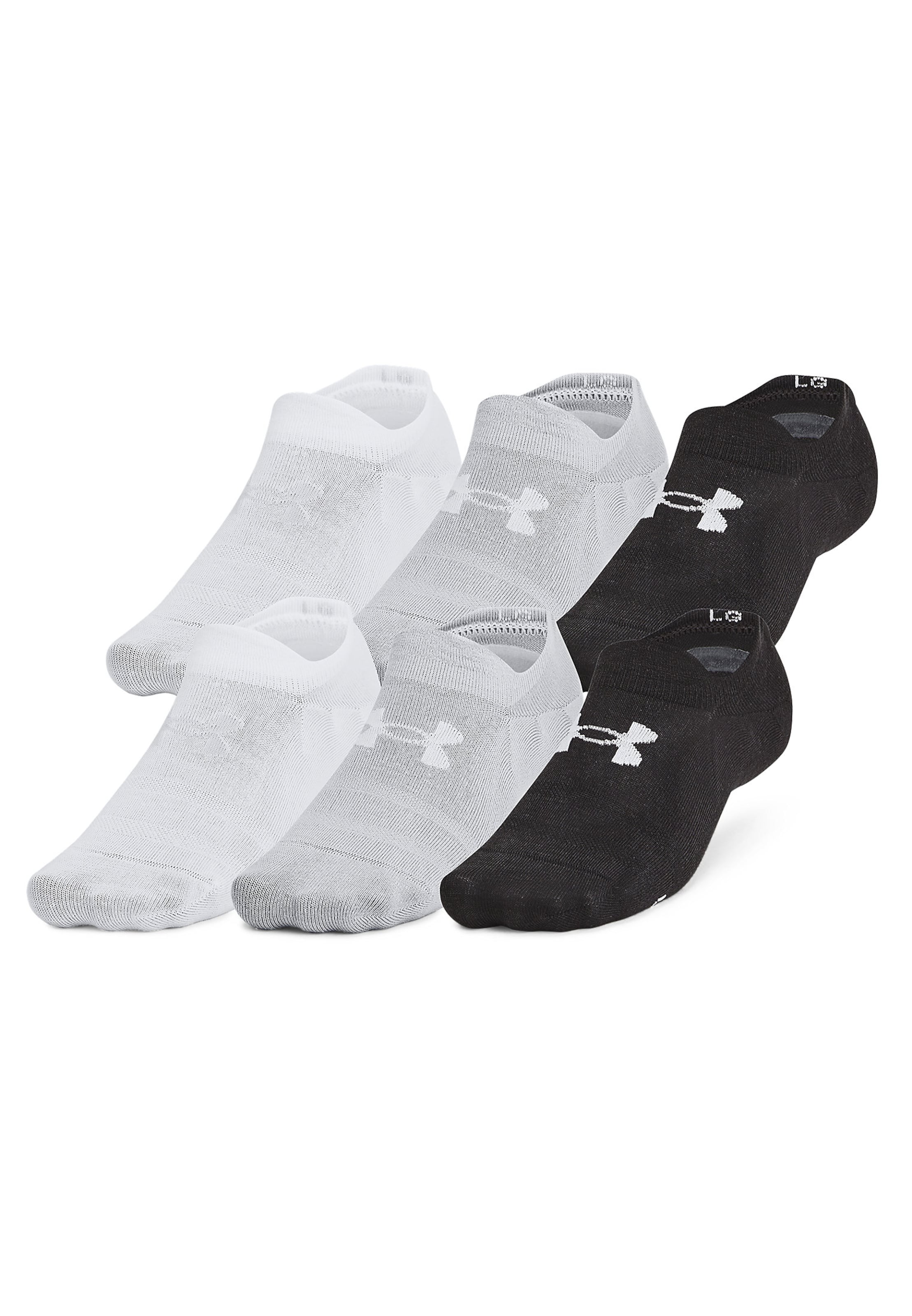 UNDER ARMOUR Sports socks 'Essential' in Light grey / Black / White, Item view