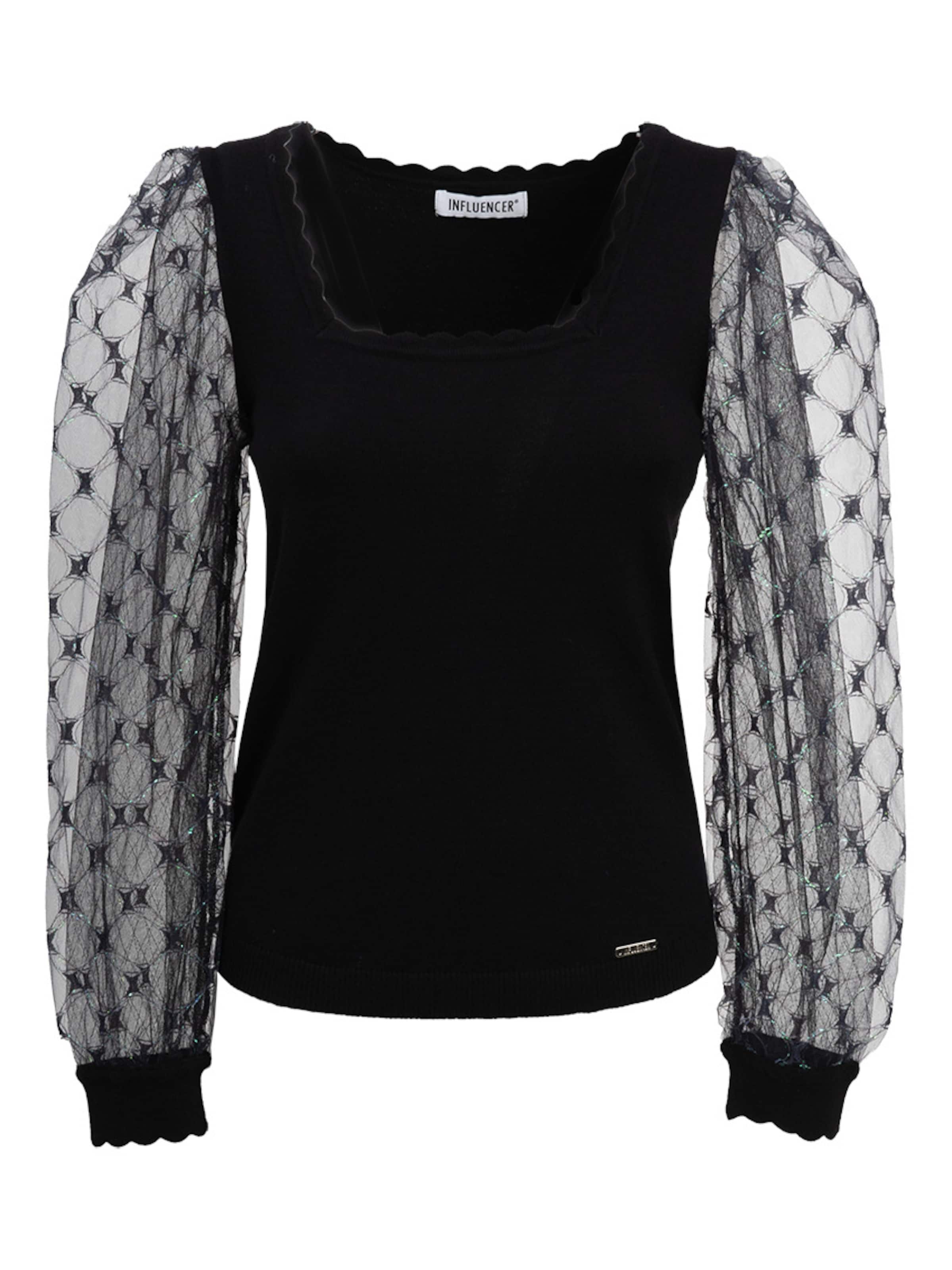 Influencer Sweter w kolorze czarny: przód
