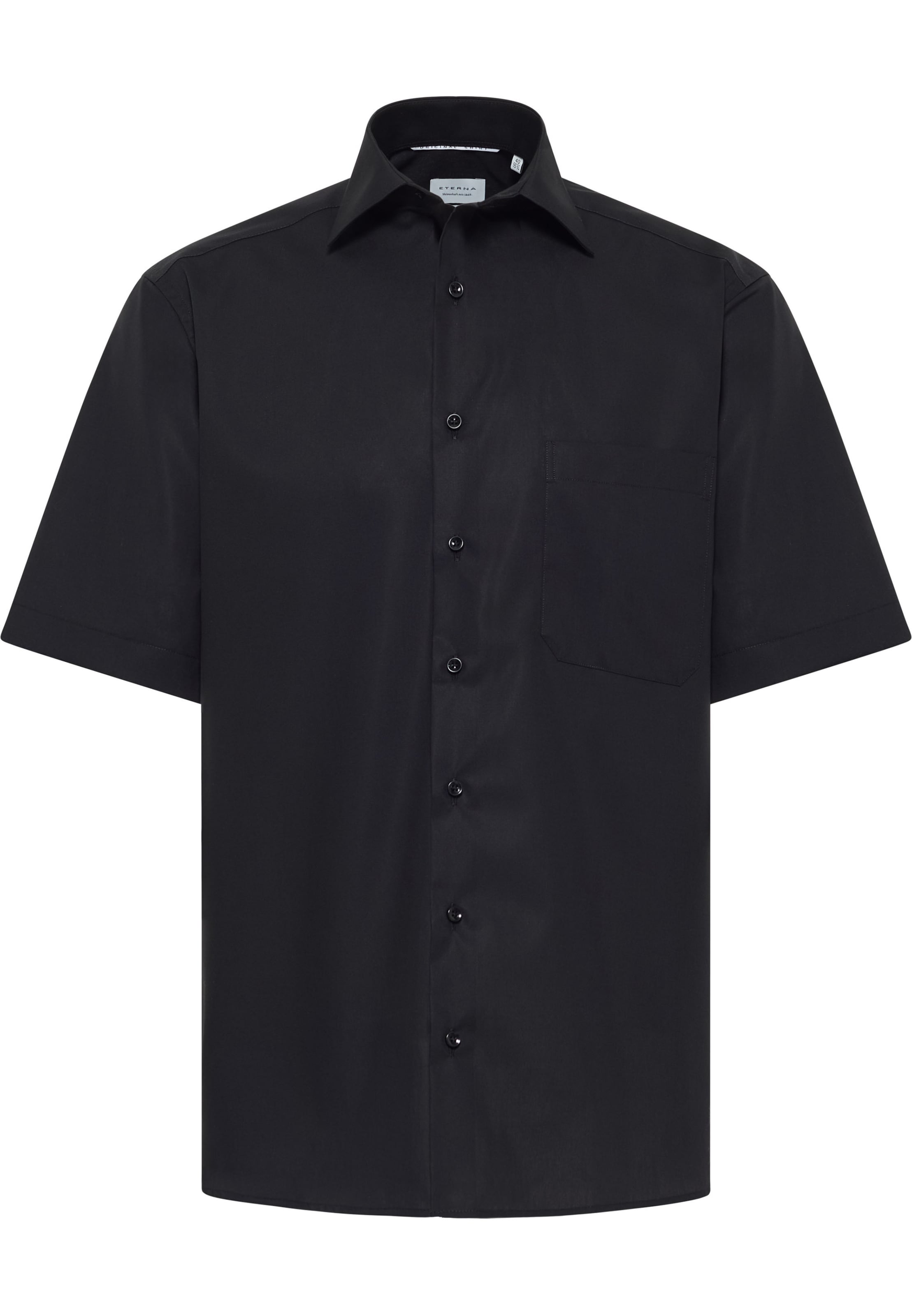 ETERNA Comfort fit Button Up Shirt in Black: front