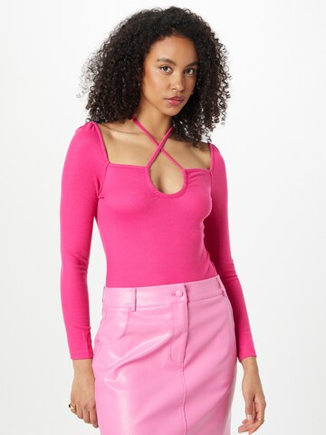 4th & Reckless Shirt Bodysuit 'MIKA' in Pink: front