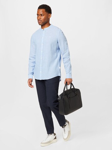 Casual Friday Slim Fit Hemd 'Anton' in Blau