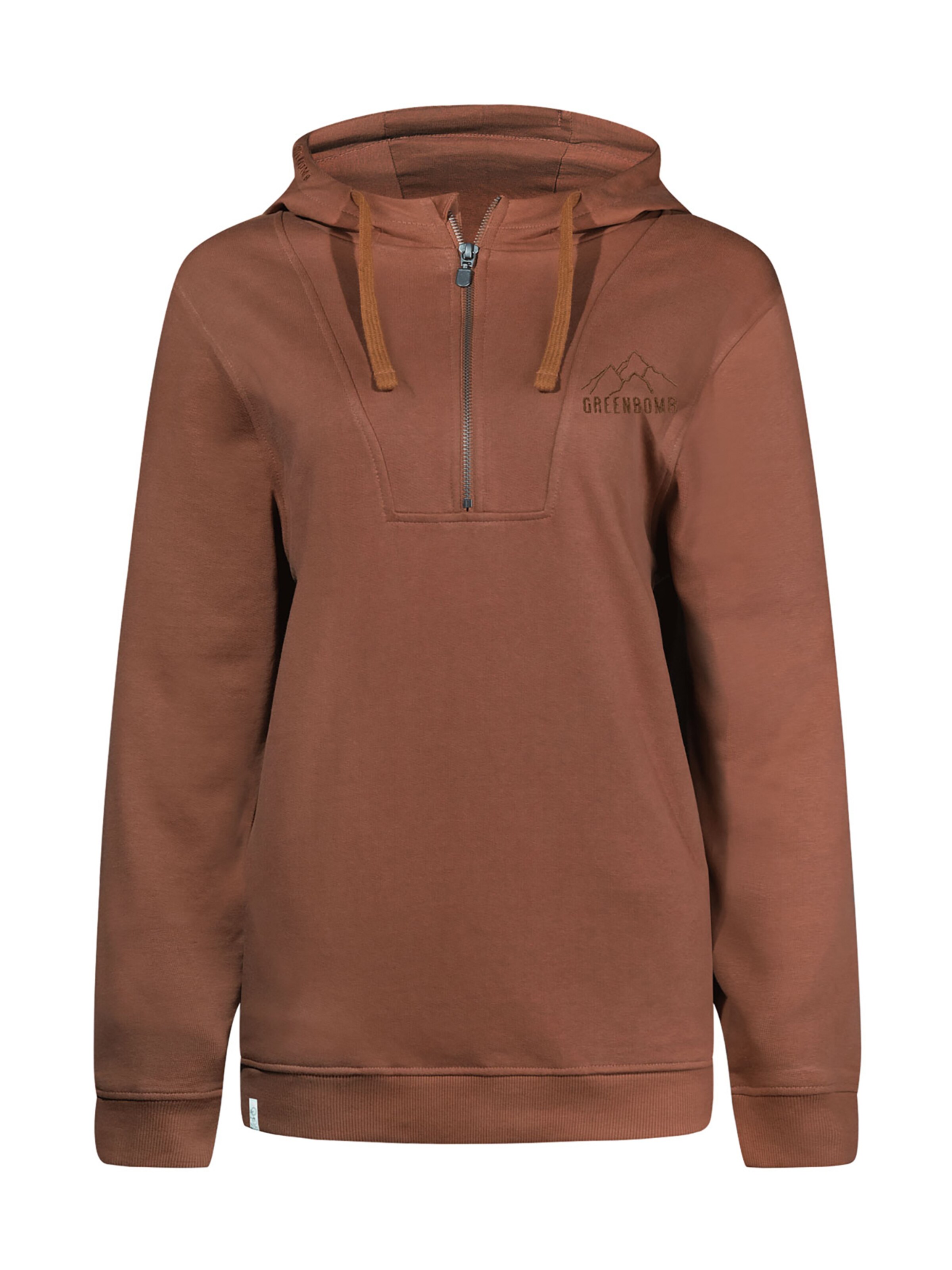 Felpa di GREENBOMB in marrone: frontale