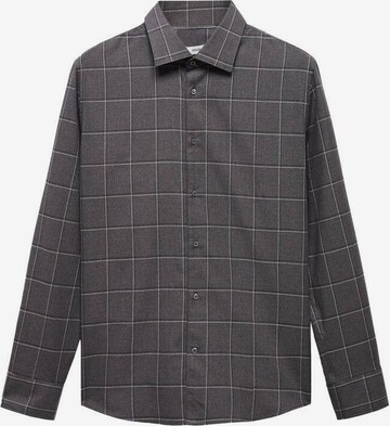 MANGO MAN Button Up Shirt 'Roma' in Grey: front